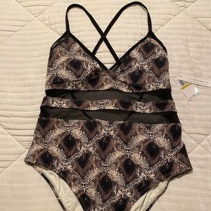 Bleu Rod Beattie snakeskin sheer swimsuit